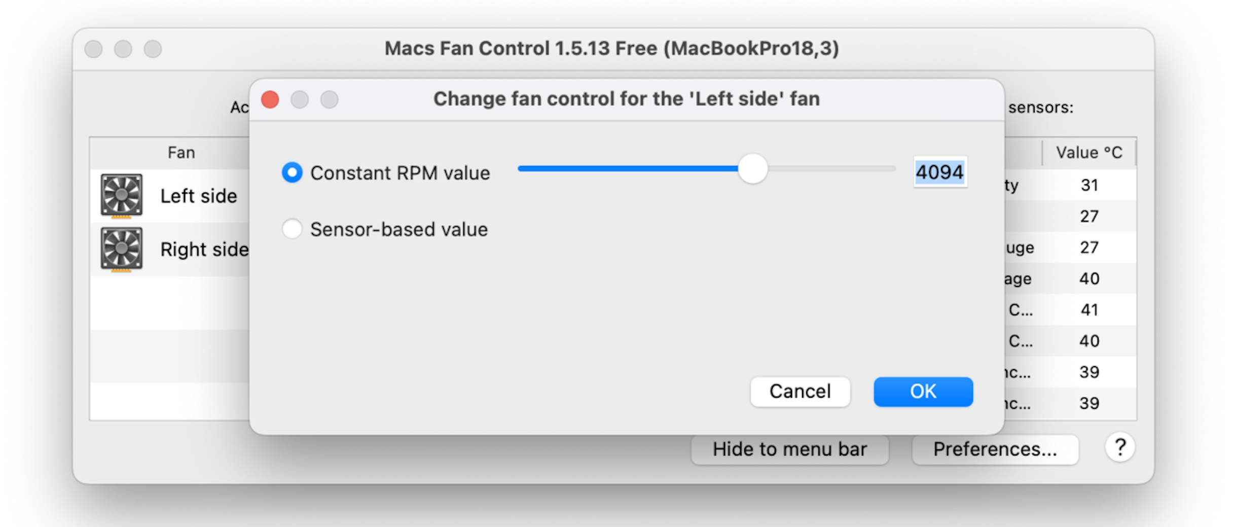 macbook control fan speed